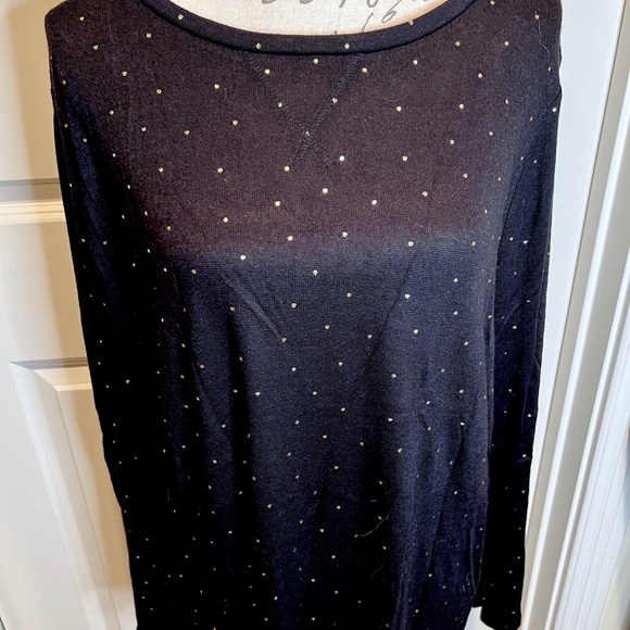 Loft NEW with tags XL Happiest Holidays Black and Gold Polka Dot Pajama Set - Picture 3 of 4